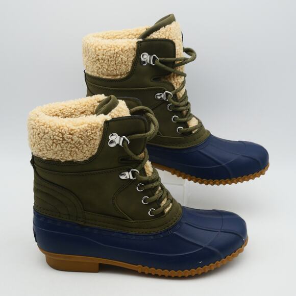 NEW Tommy Hilfiger Women's 8 Rainah Winter  Snow Rain Duck Boots Green Blue - Picture 5 of 10